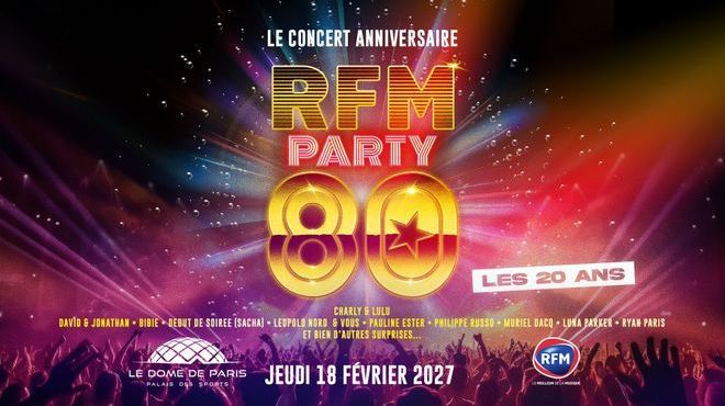 RFM PARTY 80 : le concert anniversaire le 18/02/27 au Dôme de Paris 